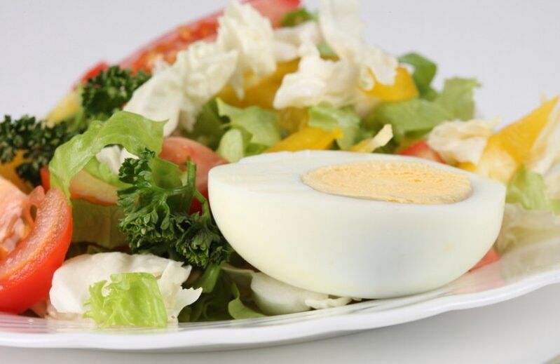 Fresh Vegetable Salad with Hard-Boiled Egg on the Maggi Diet Menu