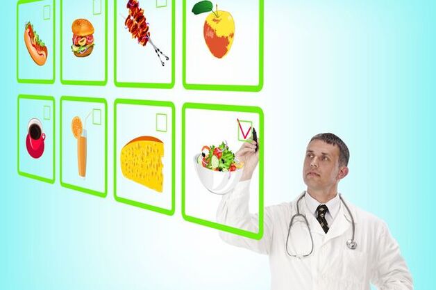 The doctor observes the products allowed